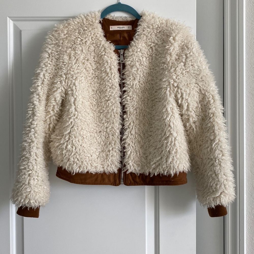 Mango Shearling Short Zipper Jacket - Picture 1 of 5